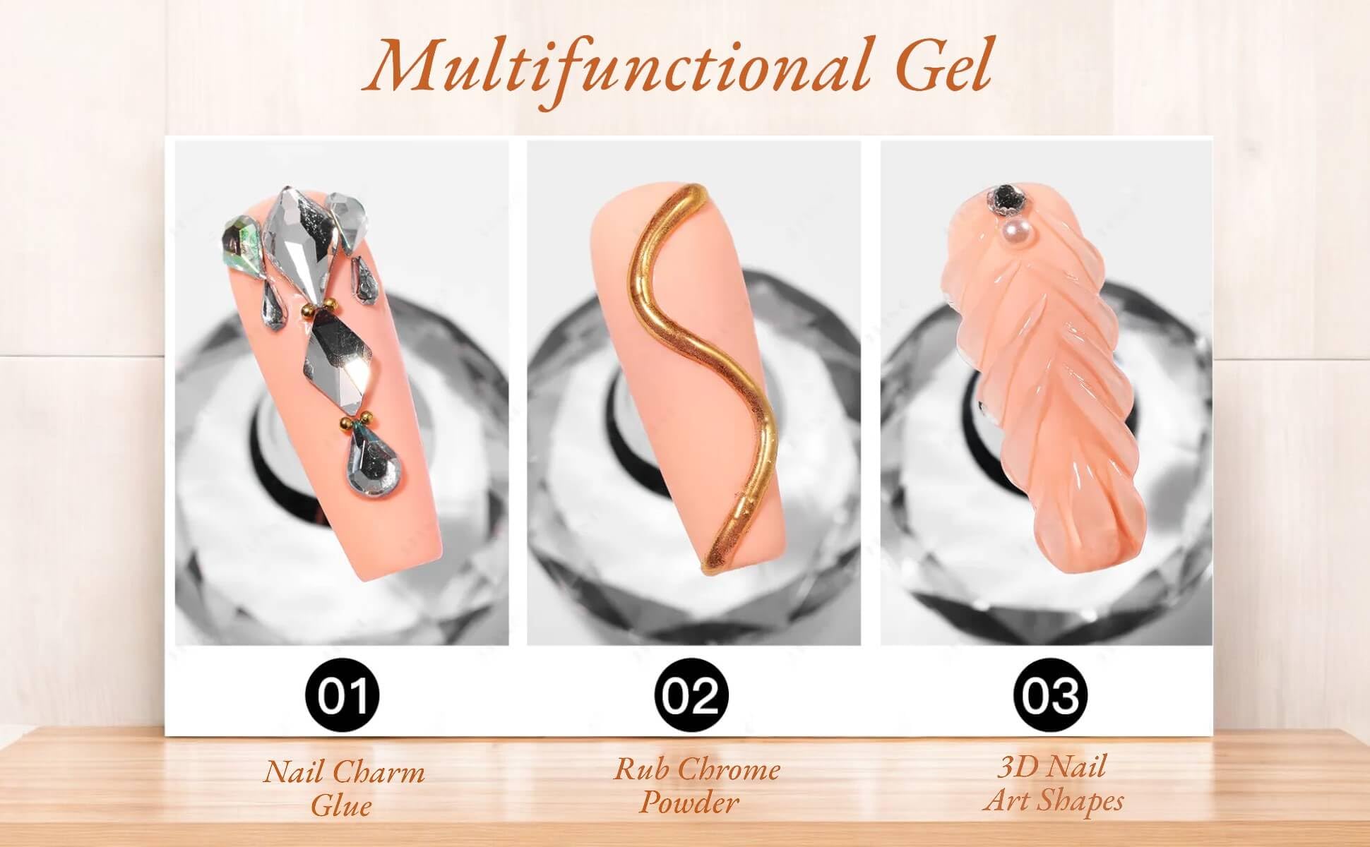Rhinestone Glue for Nails - Strong Adhesive for Nail Charms, 3D Nail Art & Jewel Decorations - Diamond Glue Gel (30ml Tube) - Perfect for DIY Manicures, Salon Nail Designs & Nail Art Jewelry Application