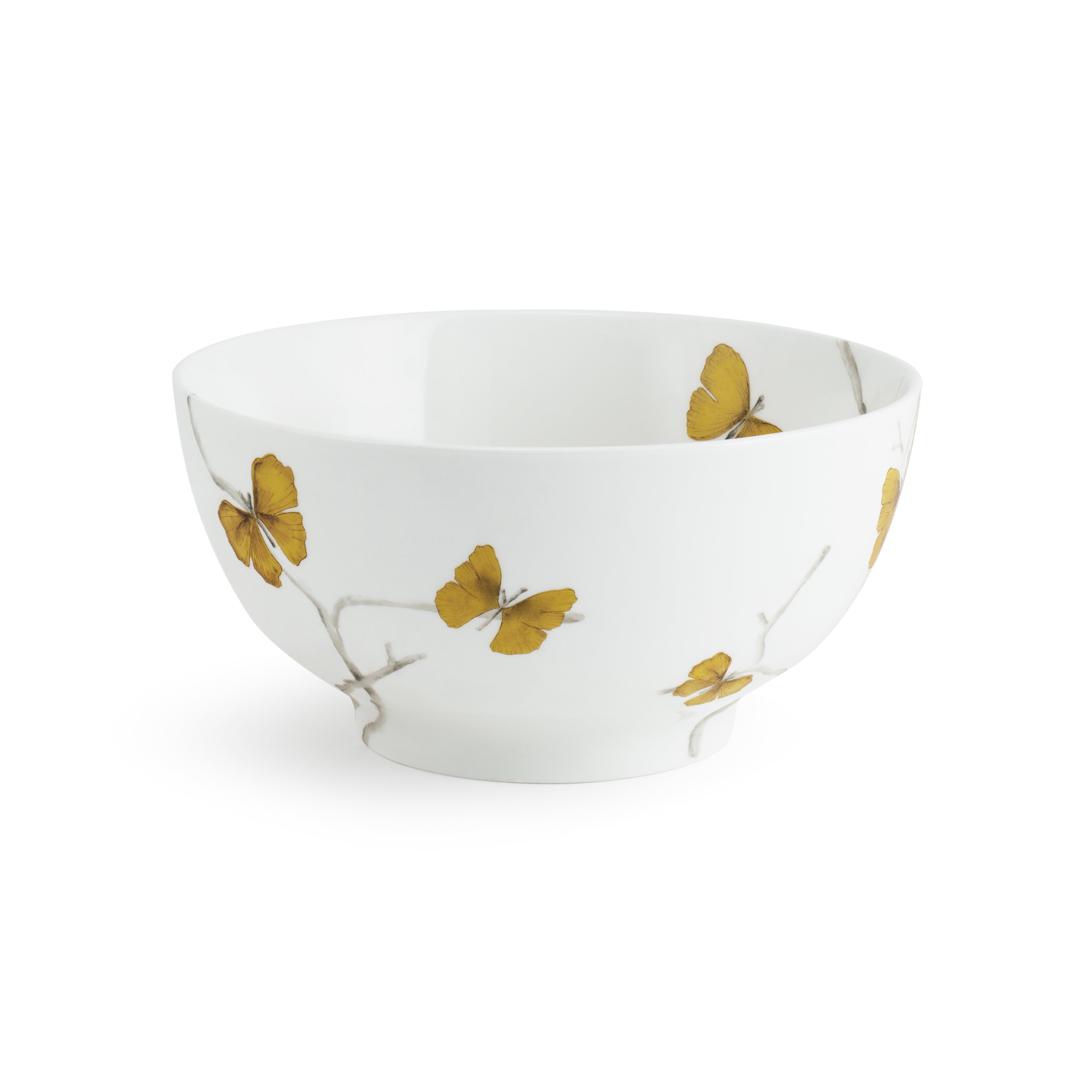 Butterfly Ginkgo Porcelain Serving Bowl - Elegant Asian-Inspired Dinnerware for Soup, Salad & Dessert - Perfect for Home Dining & Party Entertaining
