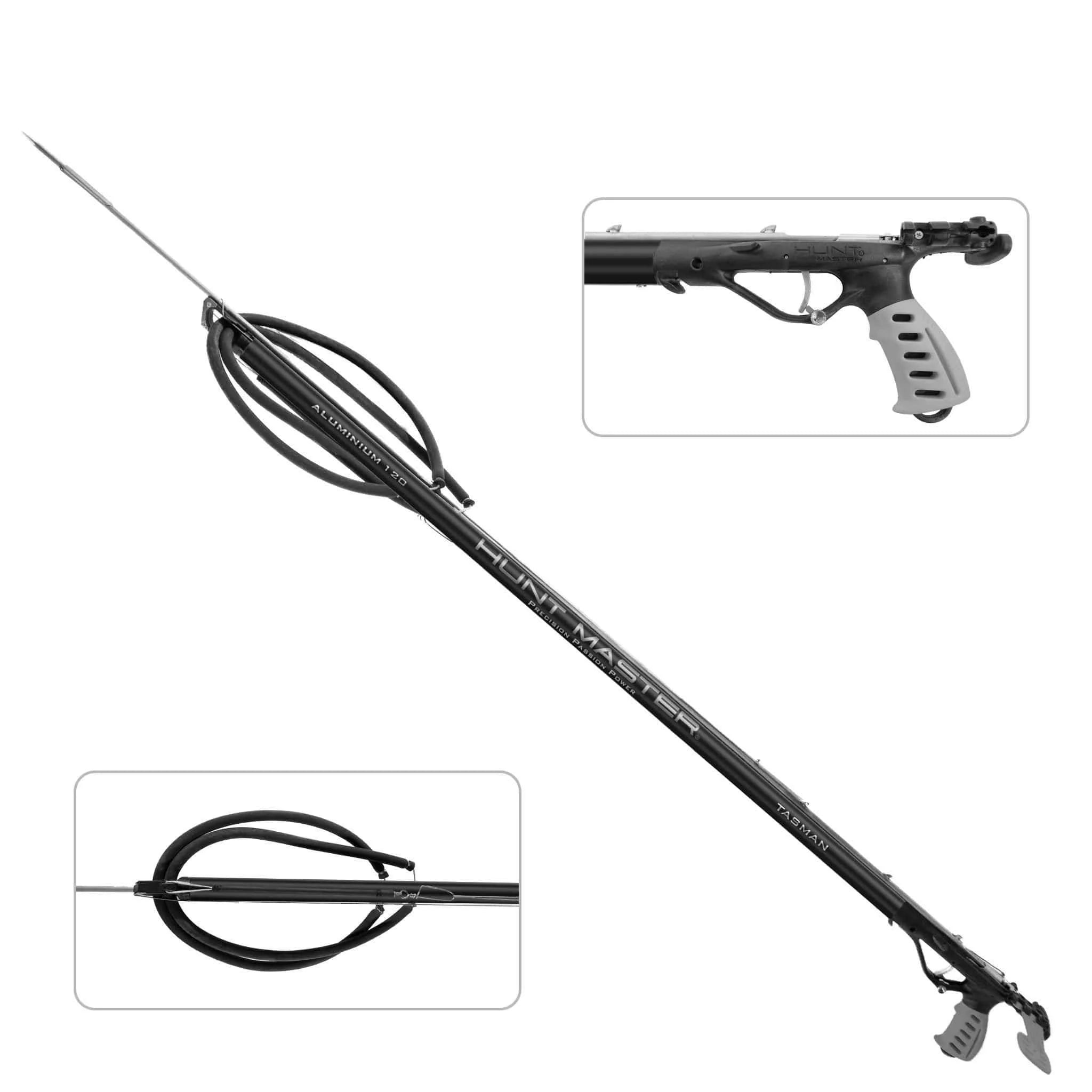 Hunt Master Tasman Aluminum Open Head Speargun - Black or White Handle - Perfect for Spearfishing, Underwater Hunting & Ocean Adventures