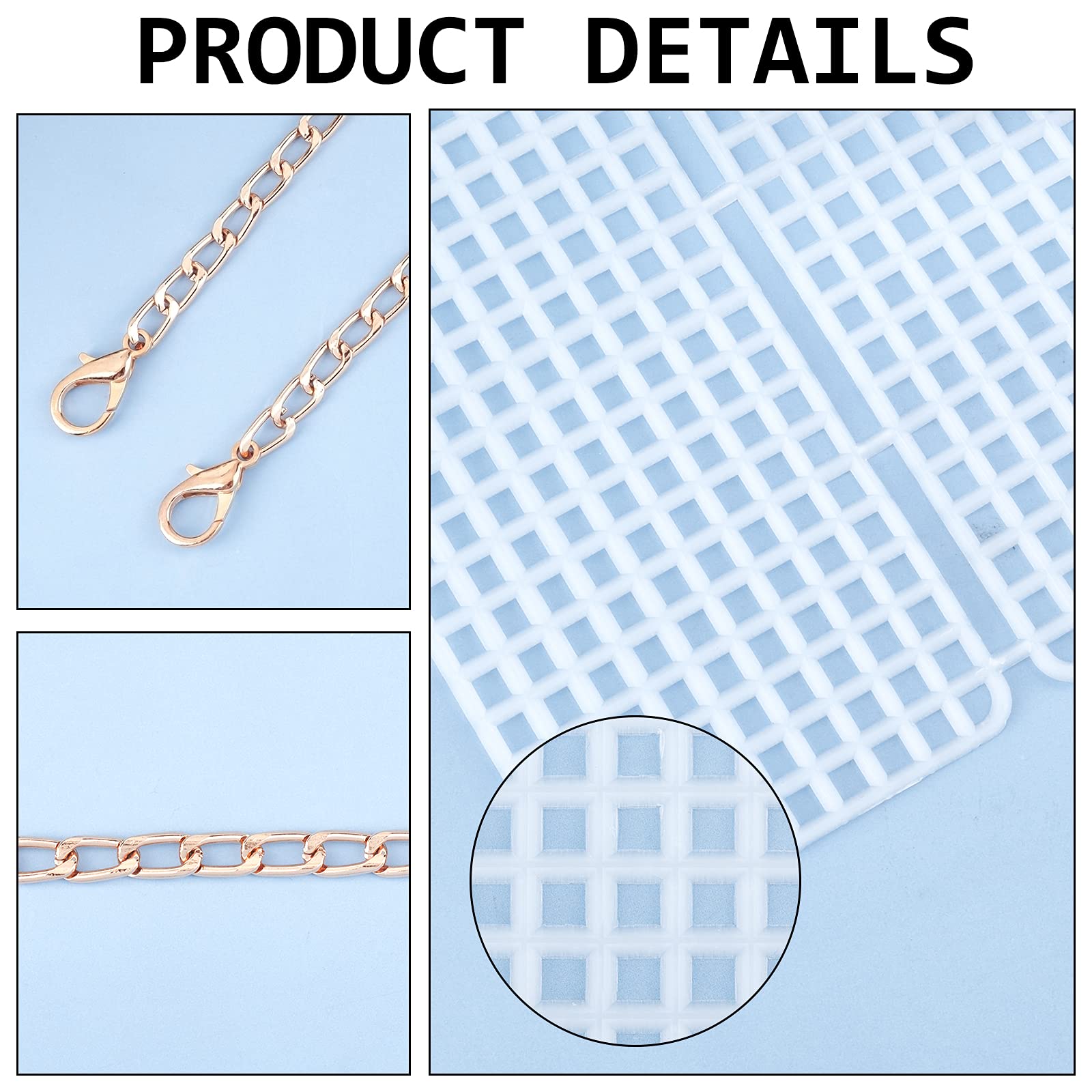 CHGCRAFT DIY Knitting Crochet Bag Kit - 10pcs Plastic Mesh Canvas Sheets with Knitting Needles for Handmade Shoulder Bags, Purses & Accessories - Perfect for Crafting, Gifts & Home Decor (Antique White)