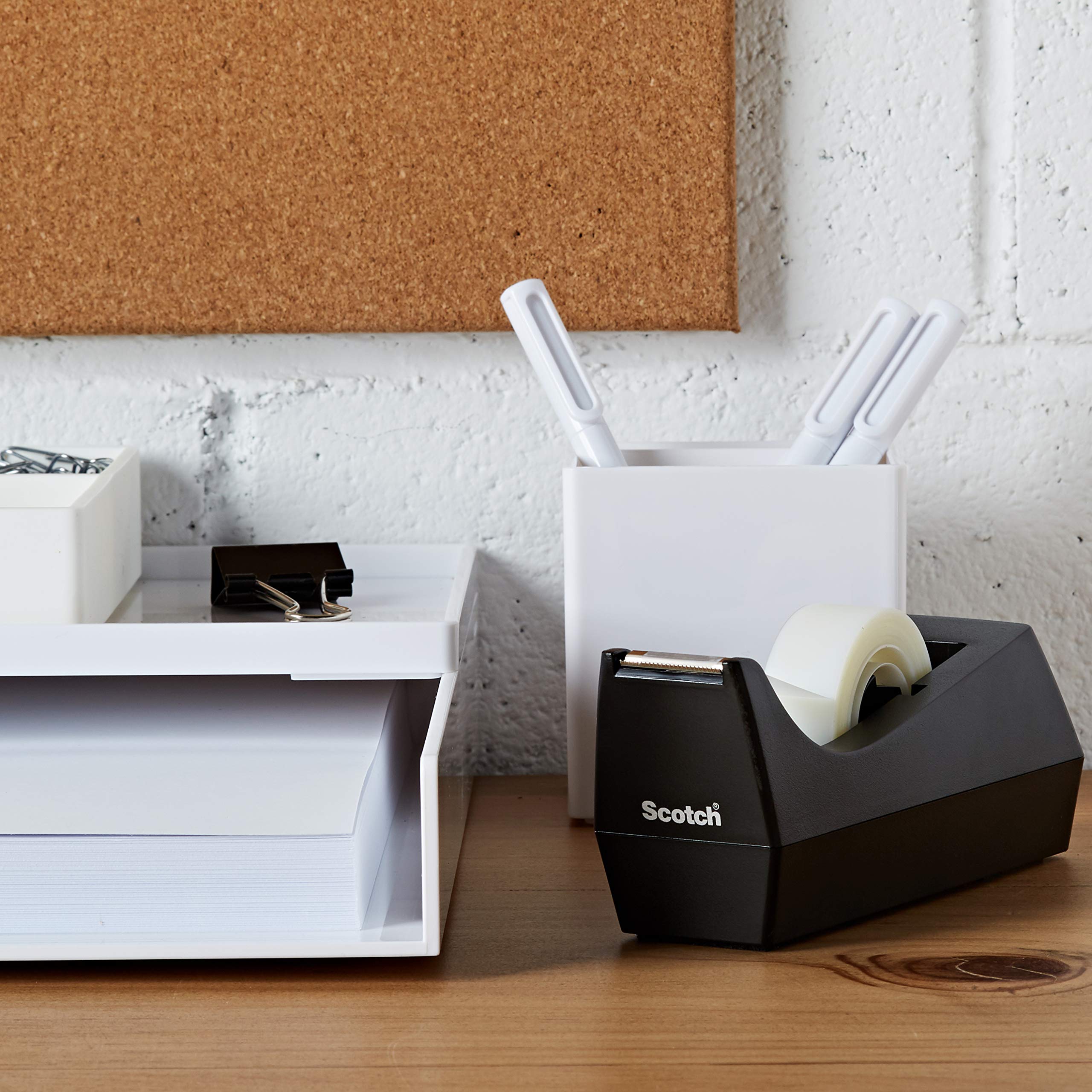 Scotch C-38 Desktop Tape Dispenser - Clear Adhesive Tape Holder for Office, School & Home Use - Perfect for Wrapping, Sealing & Organizing Documents