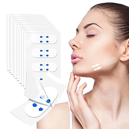 Mluffy Invisible Thin Face Sticker - V-Shape Face Lift Tape for Double Chin & Jowls | Transparent Facial Lifting Tape for Wrinkles & Sagging Skin (40 Pcs) | Perfect for Makeup, Cosplay & Everyday Beauty Enhancement