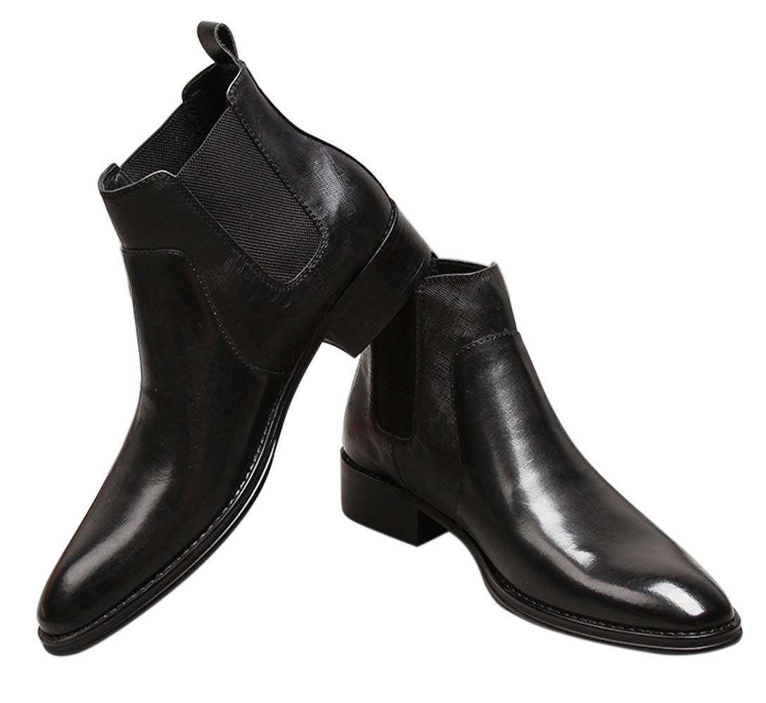 Men's Genuine Leather Chelsea Boots - Comfortable Ankle Boots for Casual & Dress Wear (Black/Brown) | Perfect for Office, Date Night & Everyday Outfits
