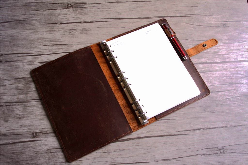 Premium Leather Custom Daily Planner Journal - Personalized Organizer for Work, School & Productivity - Perfect for Scheduling, Note Taking & Goal Setting