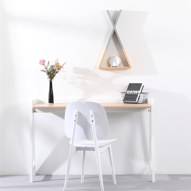 YARA Study Desk 118cm White & Natural - Modern Writing Desk for Home Office, Student Study & Small Space Workstation
