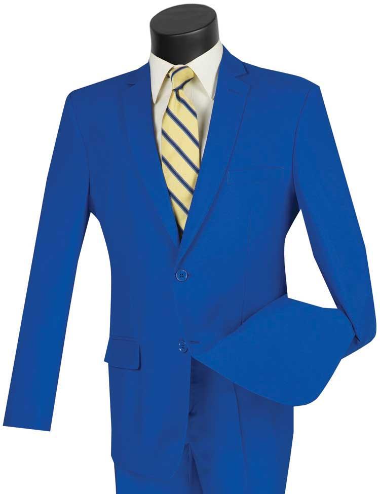 Royal Blue Regular Fit 2 Piece Suit for Men - Business Formal Wear | Wedding, Interview & Office Attire