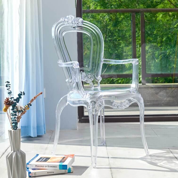 Modern Clear Acrylic Jalen Dining Chair - Stylish & Durable for Kitchen, Dining Room, or Office - Perfect for Home & Restaurant Use