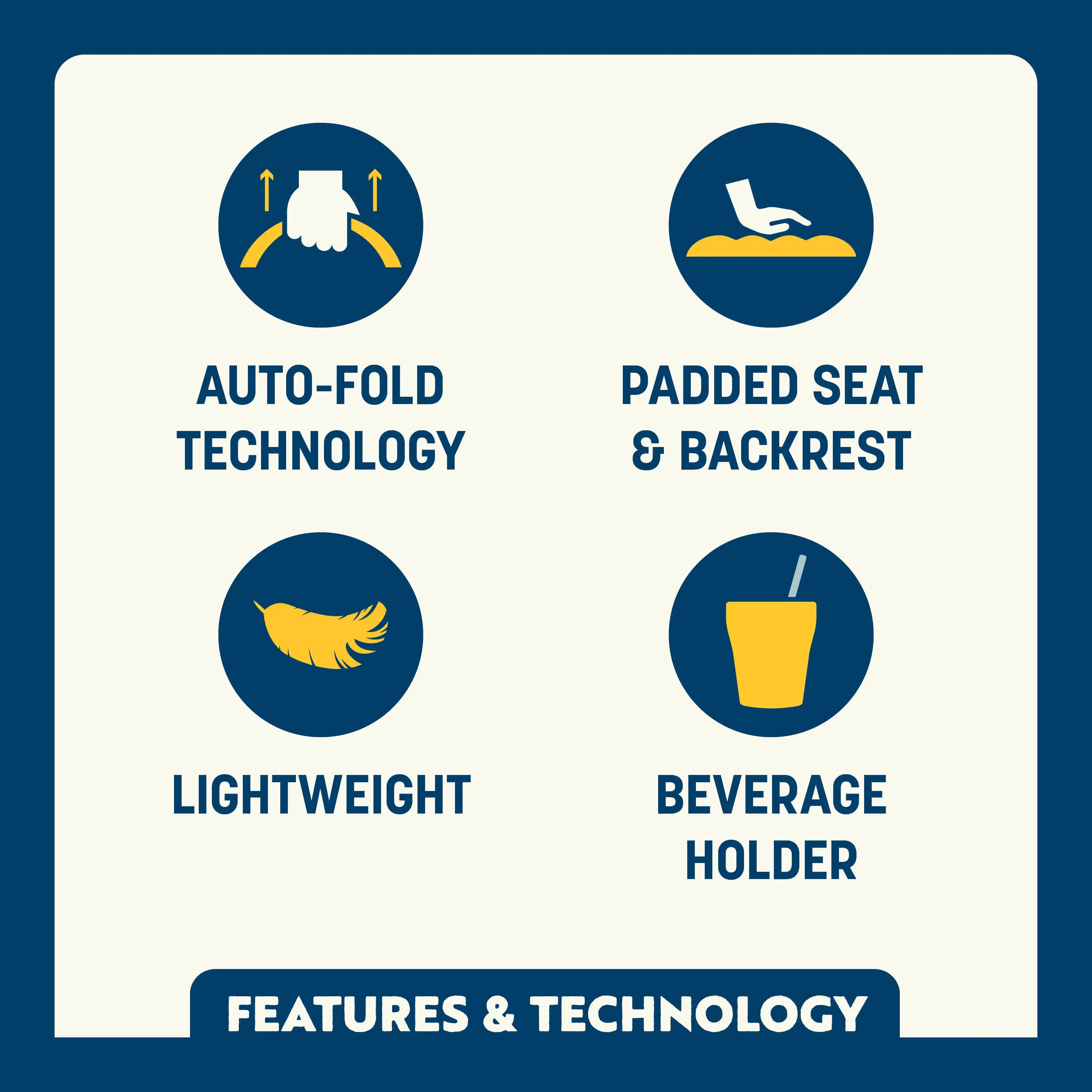 Quik E Seat - Portable Folding Chair for Camping, Hiking, Beach & Outdoor Activities | Lightweight & Compact Travel Chair for Adults & Kids | Perfect for Picnics, Concerts, Sports Events & Backyard Use