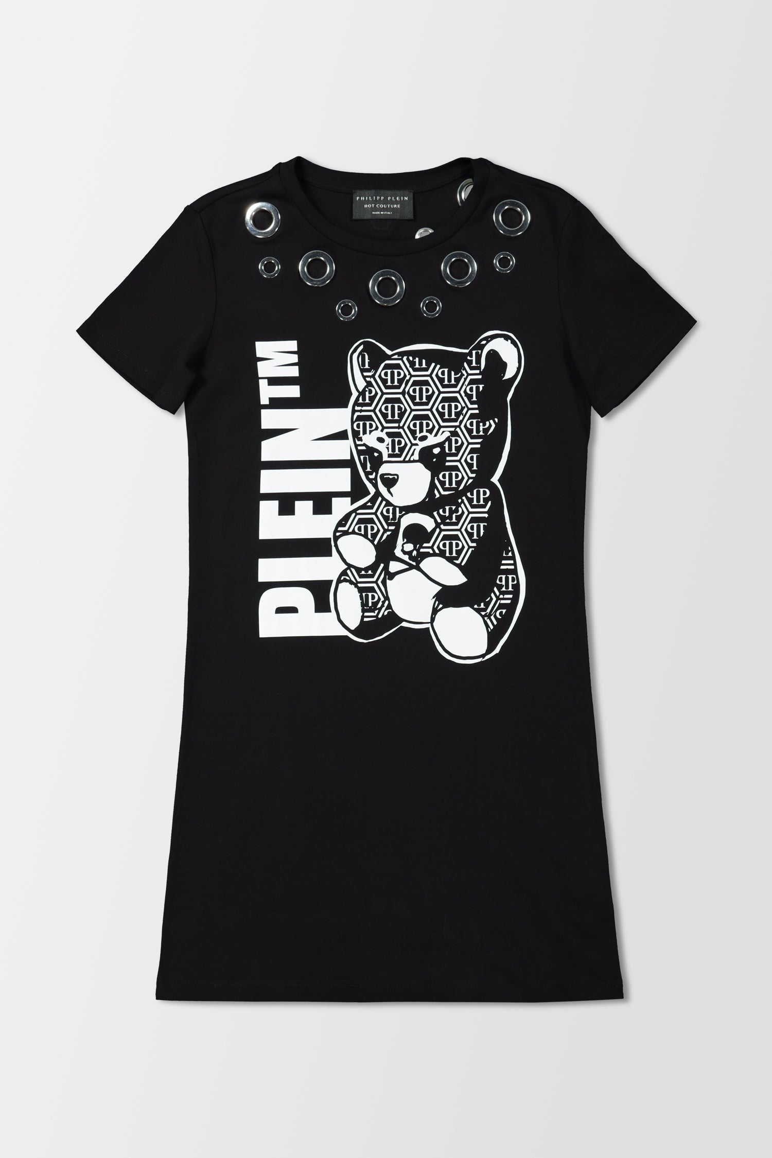 Philipp Plein Black Teddy Bear Short Dress - Sexy Mini Dress for Women, Nightclub & Party Outfit, Perfect for Date Night & Evening Events