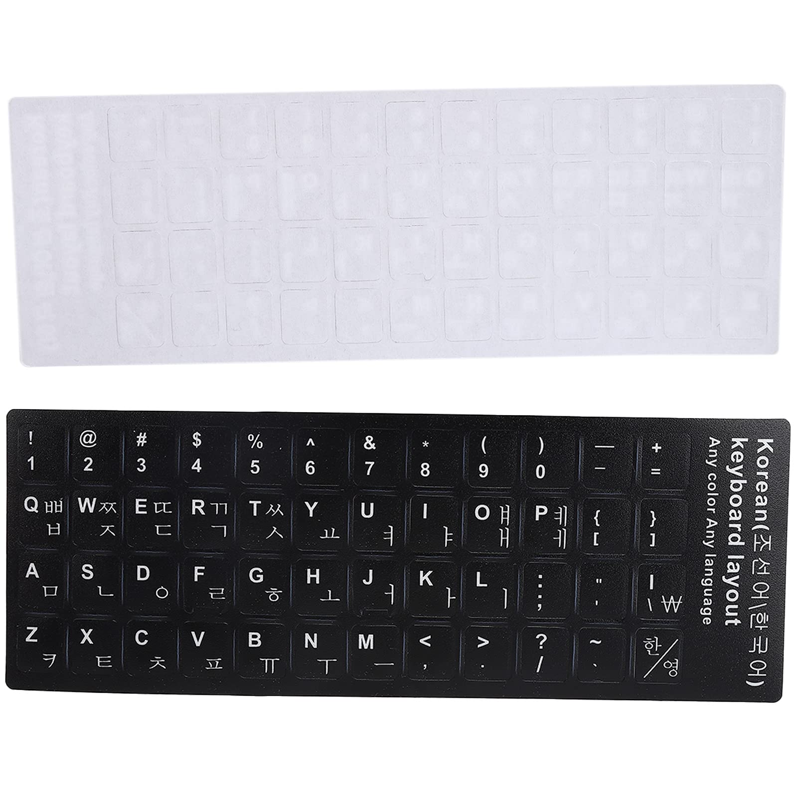 Korean Keyboard Stickers - Waterproof Laptop Keyboard Stickers for 10-17 Inch Notebooks & Desktops | Korean Language Learning & Typing Accessories for Students, Office & Travel Use