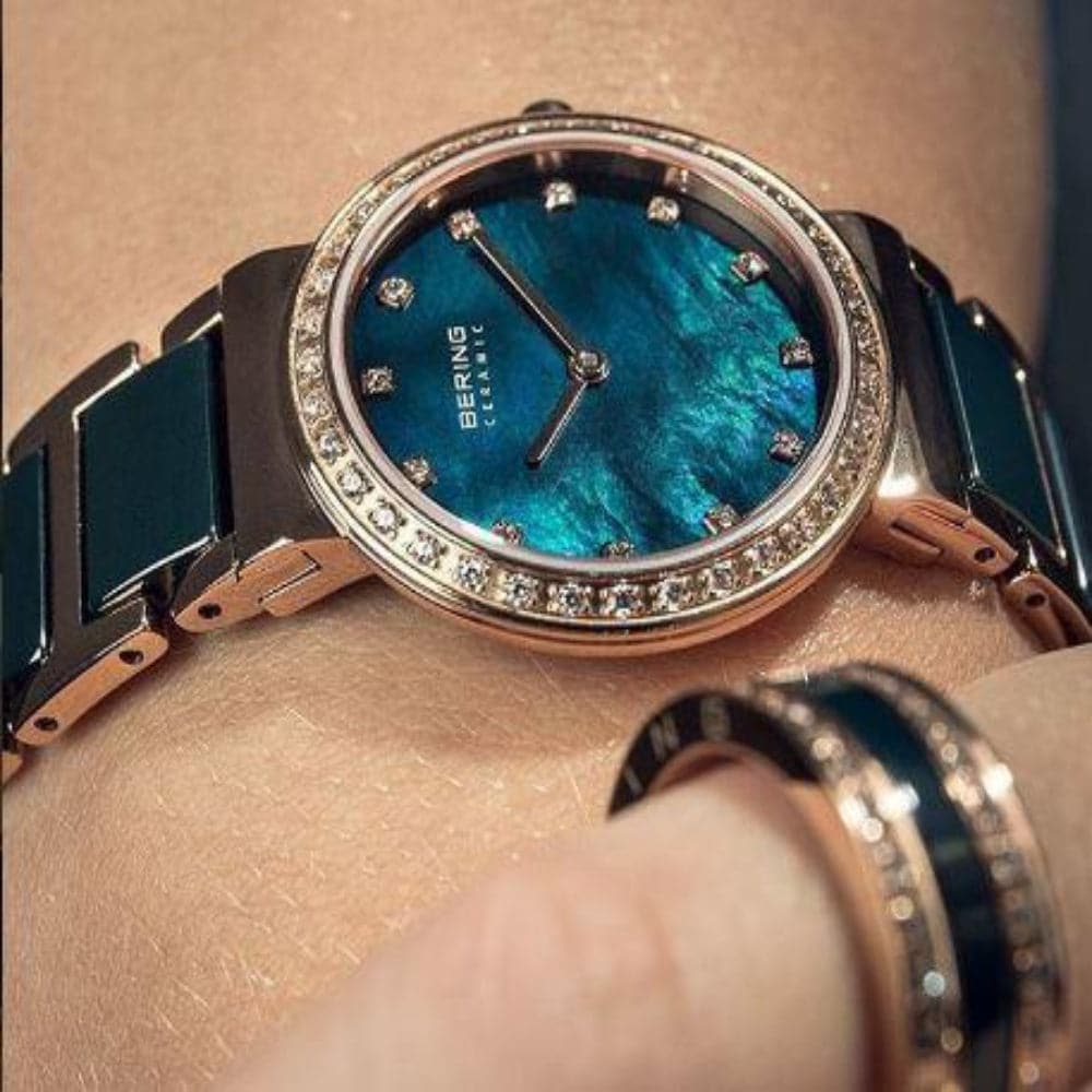BERING 10729-767 Ceramic Women's Watch - Luxury Waterproof Ladies Timepiece with Stainless Steel Band for Business, Party & Everyday Wear