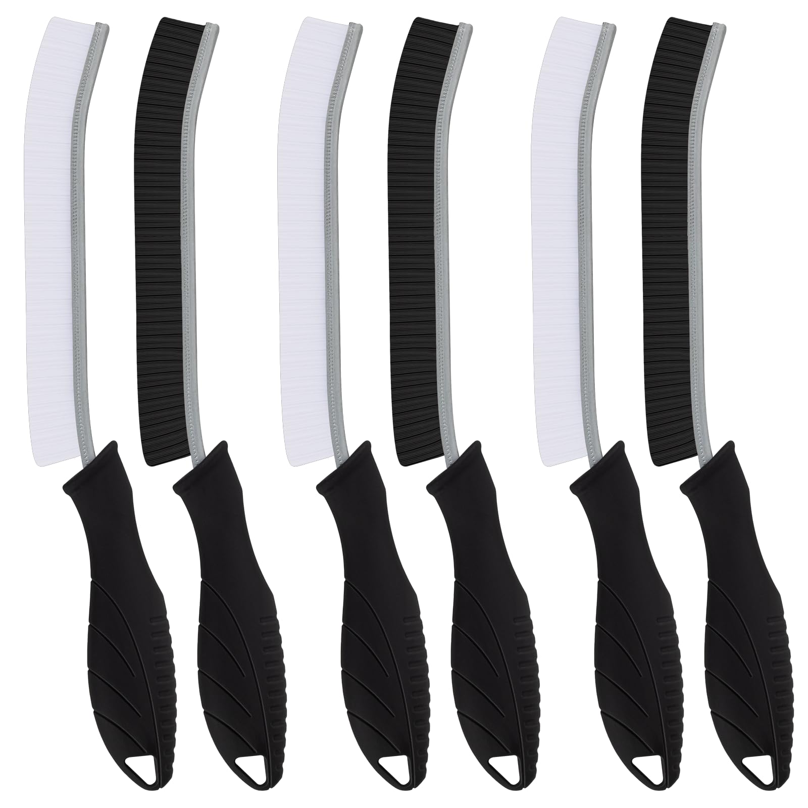6-Pack Toilet Brush Set - Heavy Duty Bathroom Cleaning Brushes with Hanging Holes, Stiff Bristles for Deep Cleaning Sinks, Tubs, Showers & Tile - Gap Scrub Brush for Toilet Seats & Hard-to-Reach Areas (Black) - Perfect for Home, Apartment & Commercial Cleaning