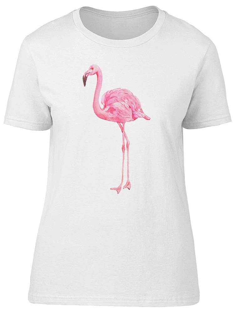Flamingo Side View Painting Women's T-Shirt - Soft Cotton Casual Tee for Summer Outfits & Beach Vacations