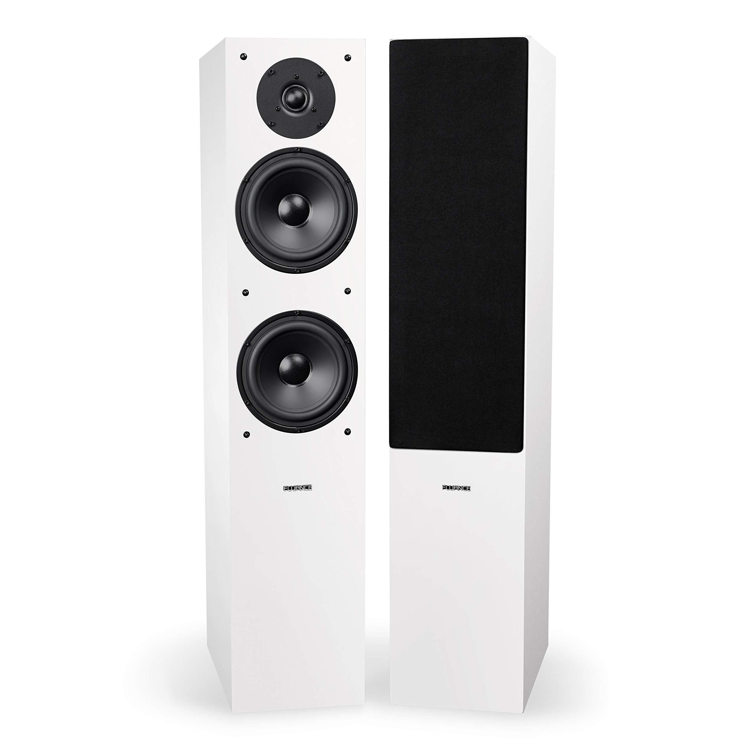 Fluance Elite 7.1 Home Theater Speaker System with Floorstanding Towers, Center Channel, Surround & Rear Speakers, DB10 Subwoofer - White (SX71WHR) | Perfect for Living Room & Home Cinema Setup