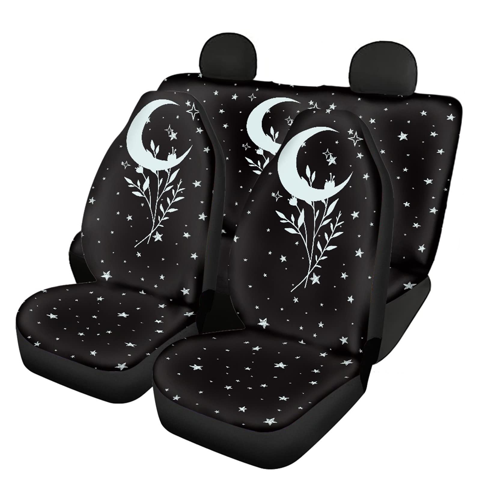 **Ystardream Moon Star Car Seat Covers for Women & Men - Stretchy Bucket Seat Covers Fit Most Trucks, Sedans, SUVs - Rear Backrest & Bottom Bench Cover for Comfort & Style**    *(Perfect for Road Trips, Daily Commutes & Protecting Your Car Seats from Wear & Tear)*