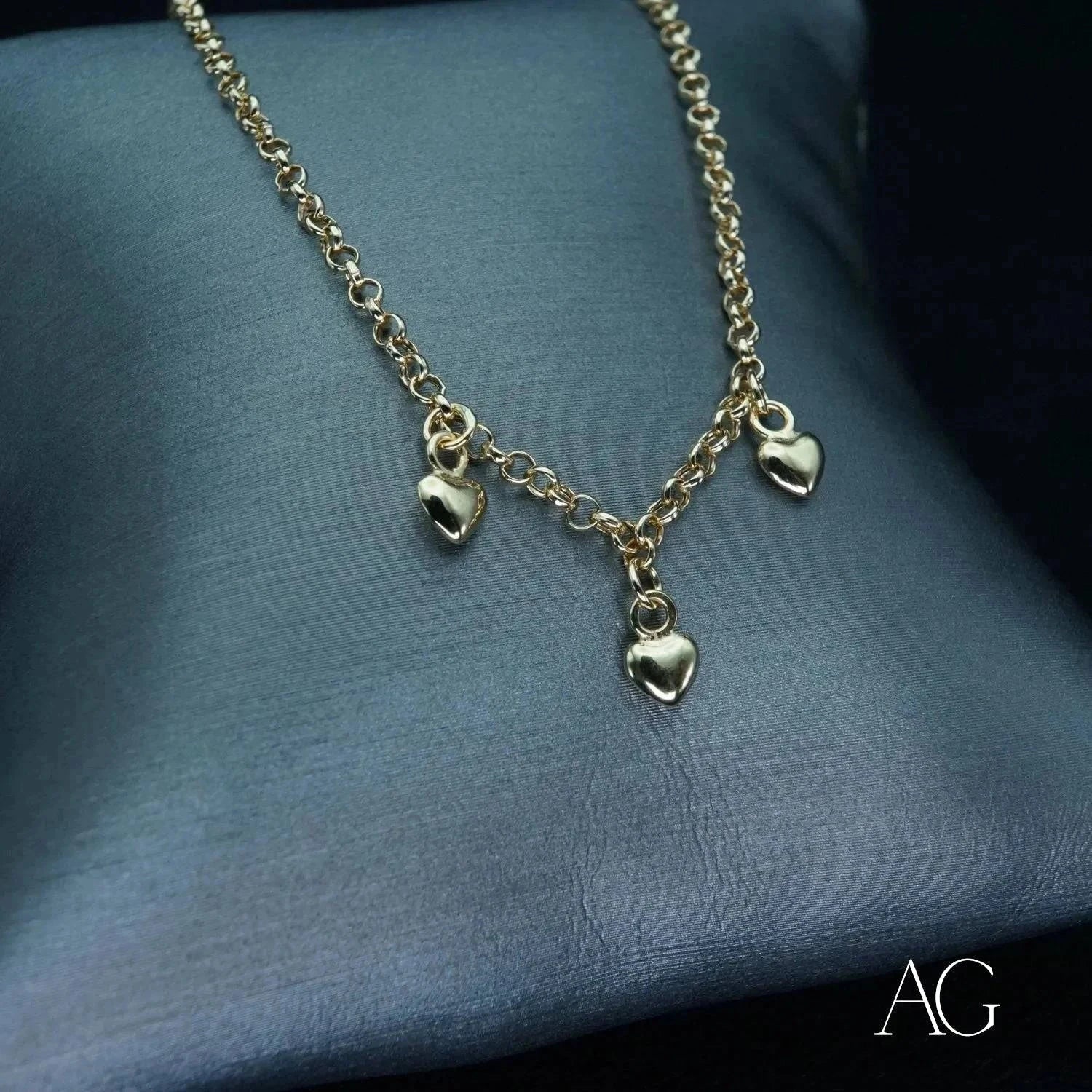 18k Gold Heart Charm Anklet for Women - Dainty Delicate Adjustable Ankle Bracelet - Perfect for Valentine's Day, Anniversary, Birthday Gifts & Everyday Wear
