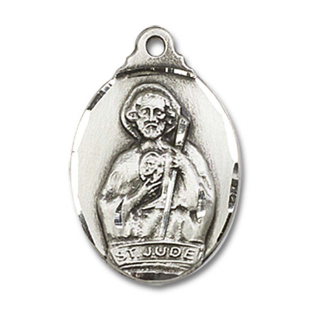 Sterling Silver St. Jude Pendant Necklace with 18