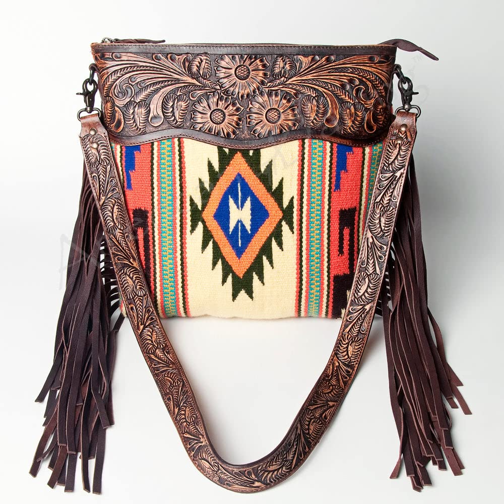 American Darling Large Cross Body Bag Leather Fringe Purse Western Handbags for Women - ADBGZ306H - Perfect for Casual Outings, Music Festivals & Boho Style Fashion