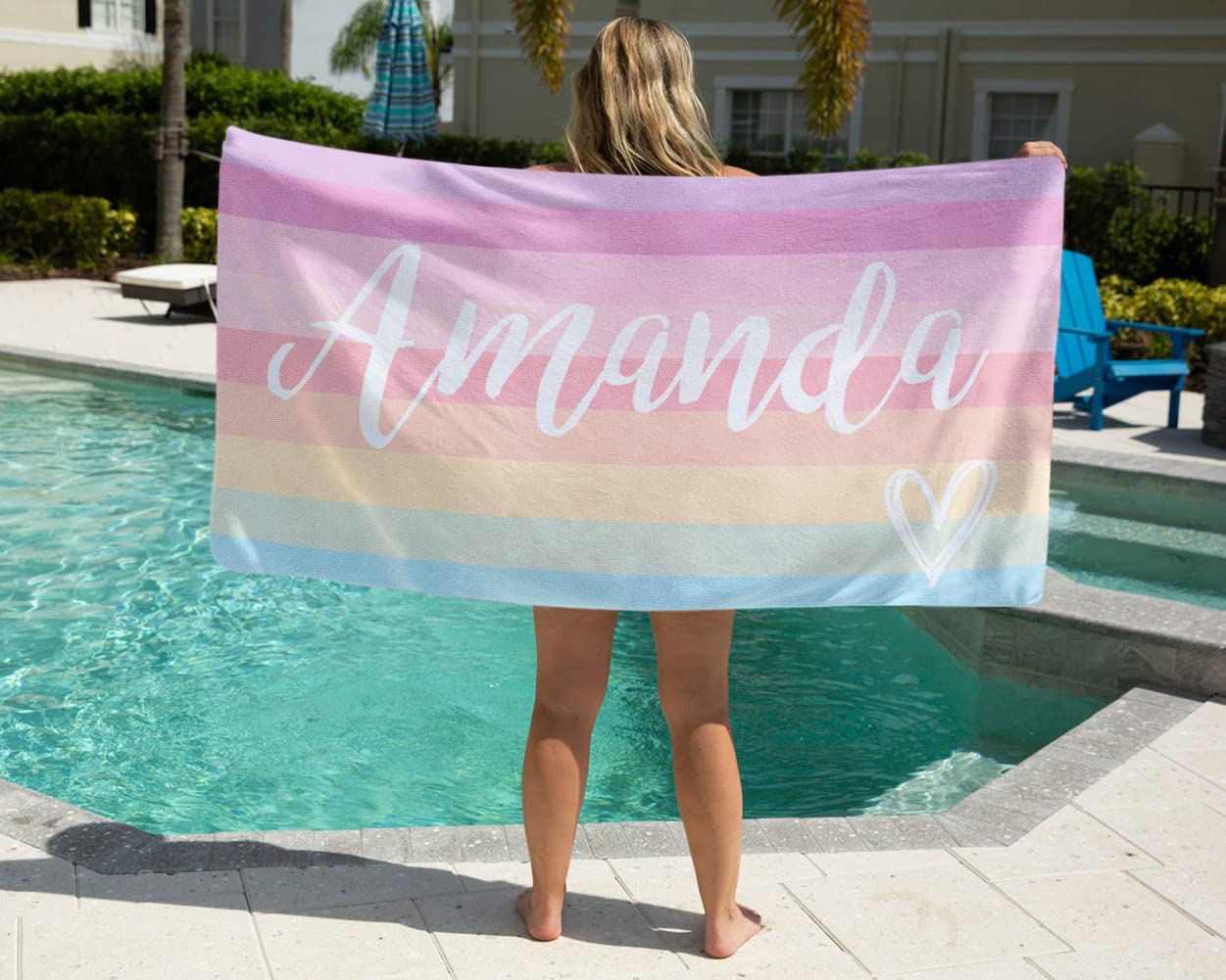 Novgarden Personalized Beach Towels with Name - Custom Quick Dry Microfiber Cotton/Poly Blend Pool Towel 30x60 Inches - Perfect for Beach, Travel, Swimming Pool & Bathroom Decor - Great Gift for Summer Vacations