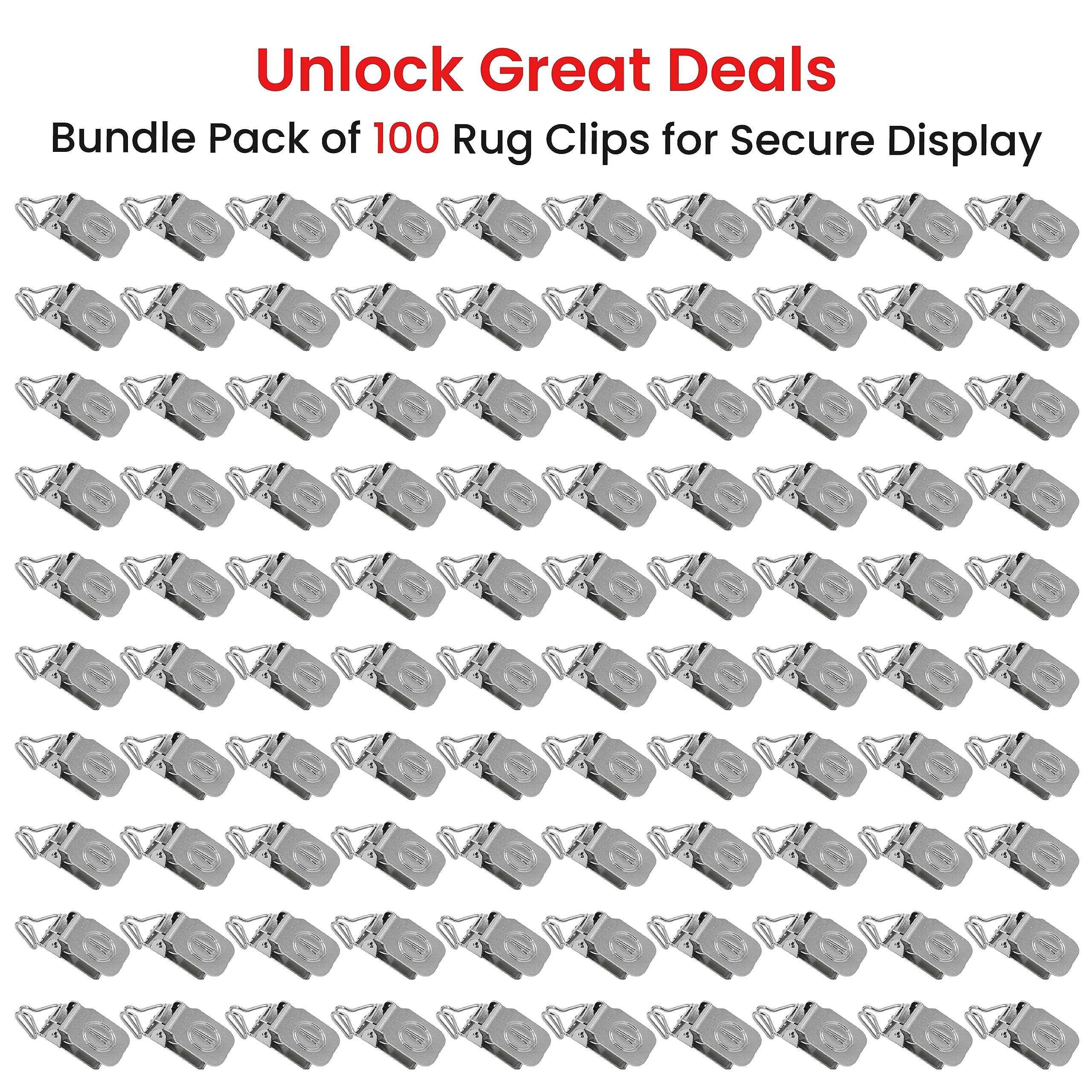 Durable Alligator Rug Clips for Hanging Rugs, Shawls, Leather Hides, Quilts & Mats - Fits 3/8