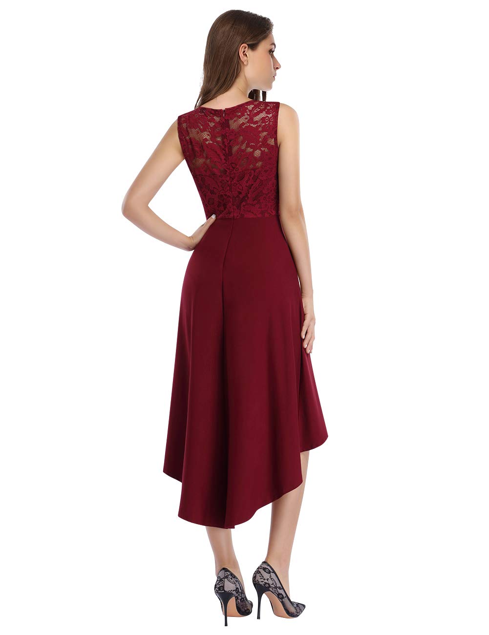 Elegant Kojooin Women's Evening Dress - Long Lace Bridesmaid & Wedding Cocktail Dress with Irregular Hem (Eco-Friendly Reusable Packaging) | Perfect for Formal Events, Parties, and Special Occasions