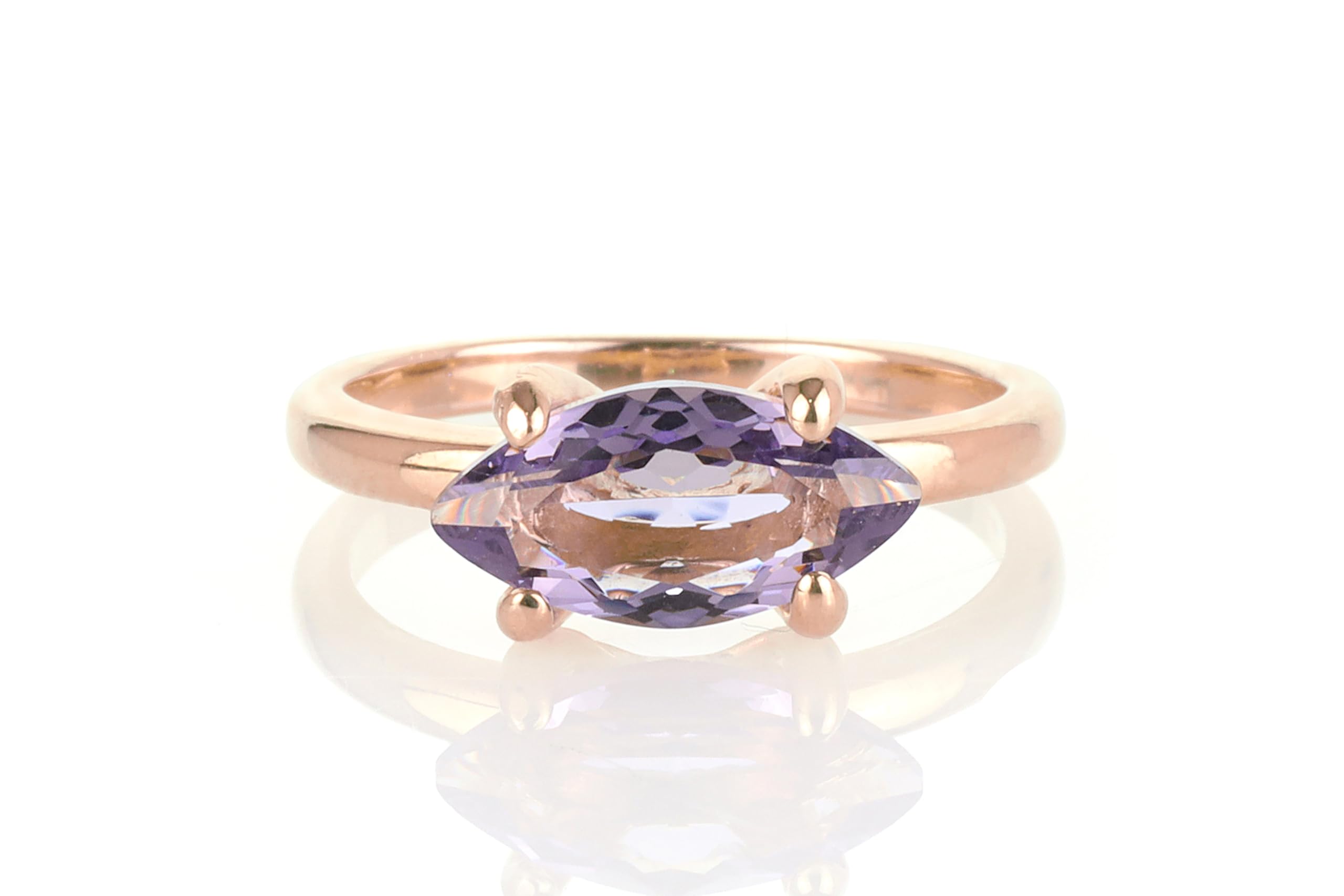 14K Gold Filled Amethyst Ring for Women | Elegant Marquise Cut Purple Gemstone Jewelry | Perfect Birthday Gift with Velvet Gift Box | Ideal for Weddings, Anniversaries & Special Occasions
