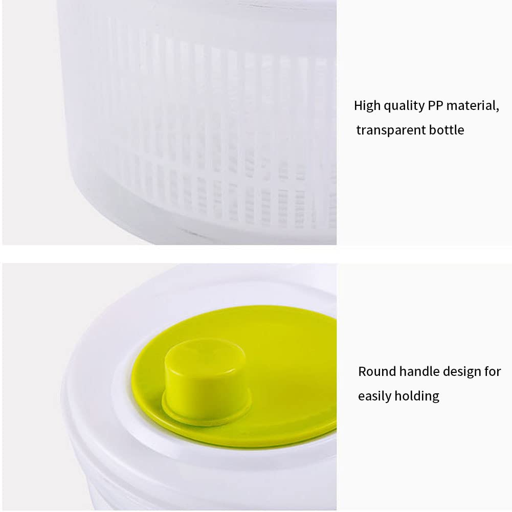 3L Salad Spinner - Medium Manual Double Layer Salad & Vegetable Washer Dryer, Kitchen Gadget for Making Fresh Salads - Perfect for Leafy Greens, Herbs & Meal Prep