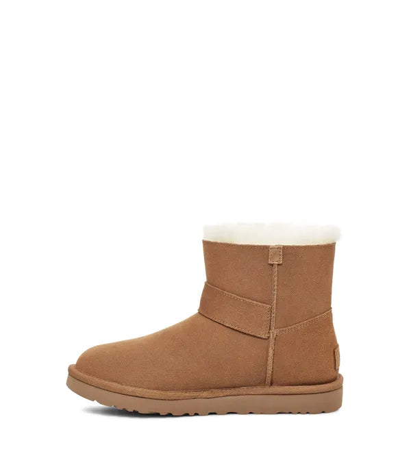Ugg Mini Bailey Graphic Logo Strap Boots - Women's Waterproof Winter Snow Boots with Fleece Lining for Cold Weather & Outdoor Activities