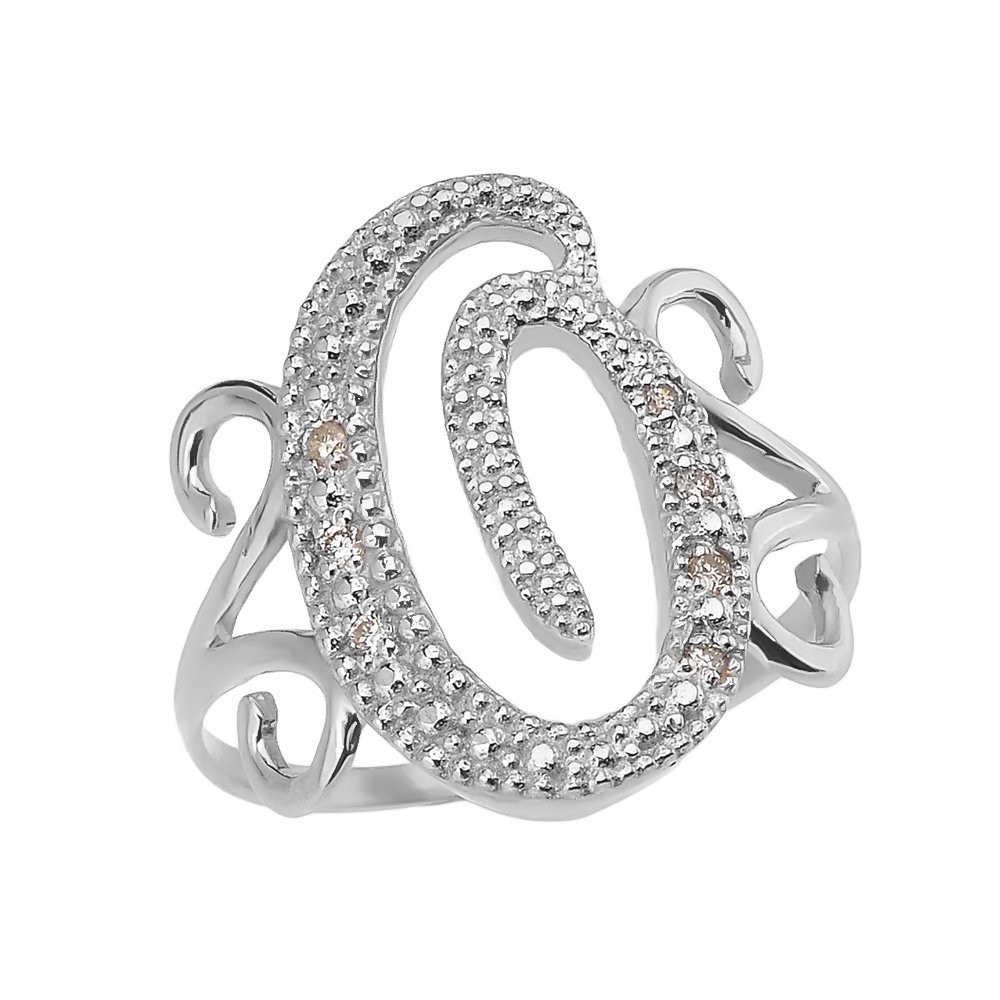 Sterling Silver Initial Rings with CZ Stones - Modern Cursive O Letter Ring for Women, Perfect for Gifts, Anniversaries, and Everyday Elegance