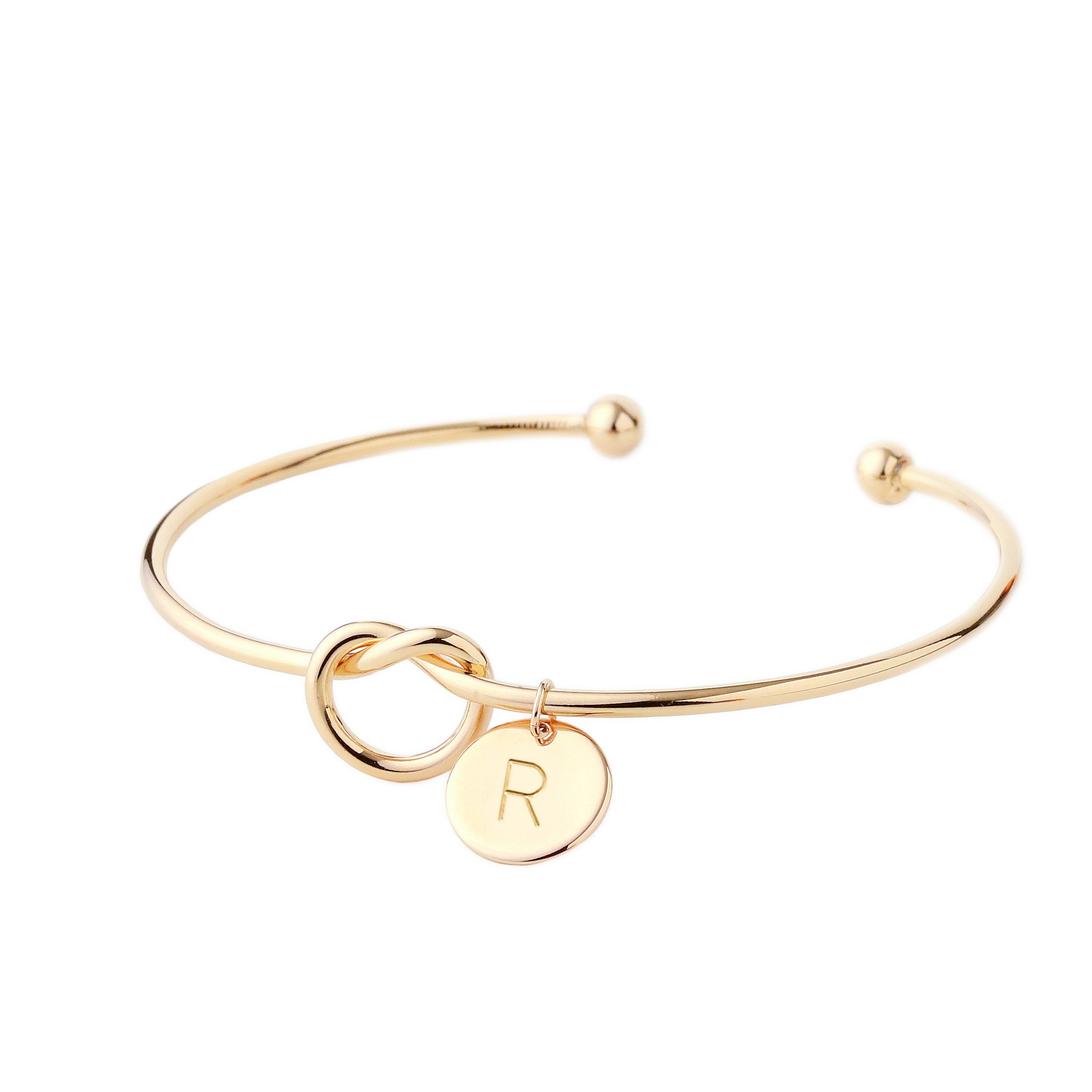 Elegant Gold 'Tie The Knot' Bracelet for Women - Perfect Bridesmaid Proposal Gift, Will You Be My Maid of Honor Bangle, Thoughtful Mother's Day Gift from Daughter - Ideal for Weddings, Bridal Showers & Special Occasions
