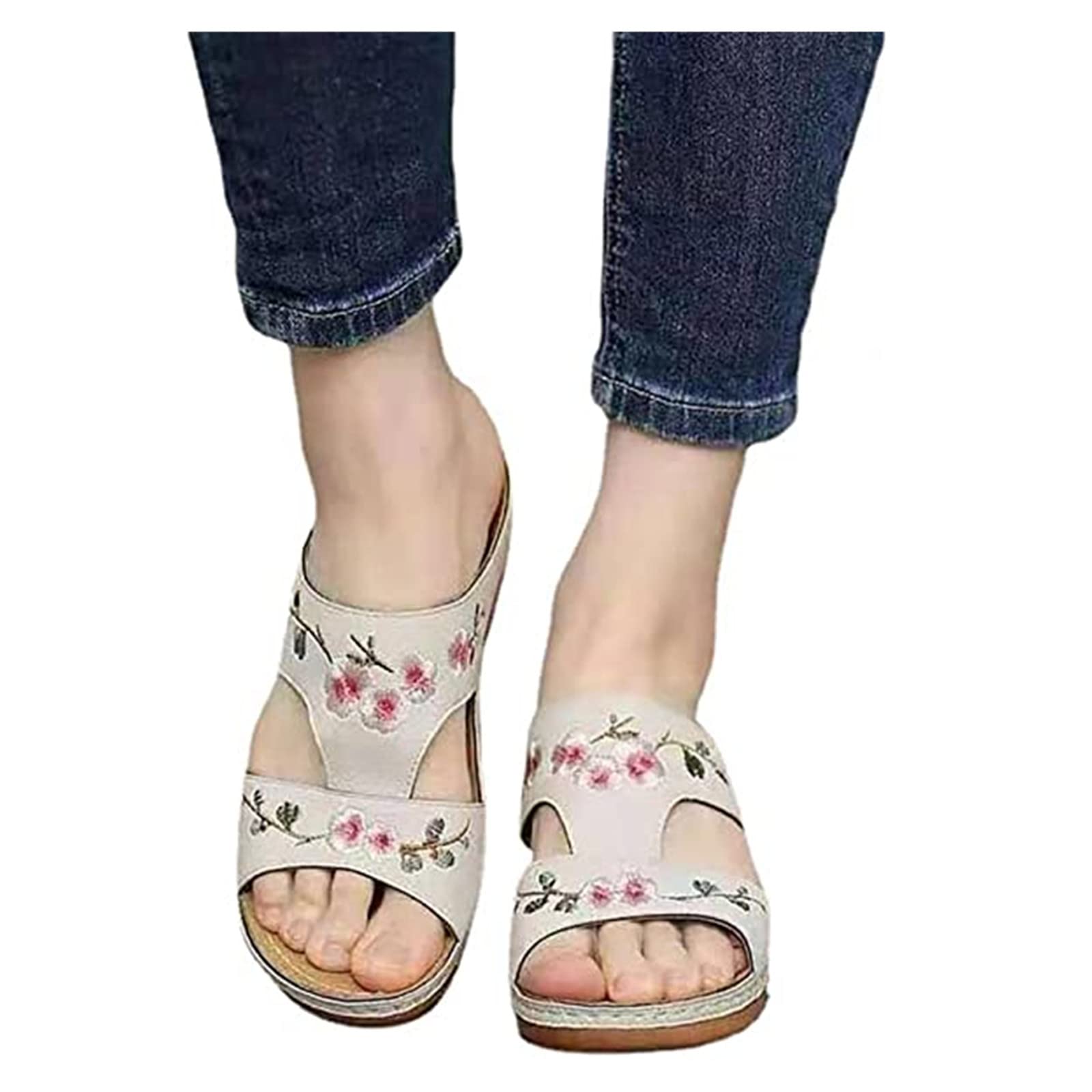 Lausiuoe Women's Orthopedic Sandals with Arch Support - Comfortable Orthotic Walking Sandals for Summer, Dressy Flip Flops for Plantar Fasciitis Relief - Perfect for Beach, Travel, and Everyday Wear