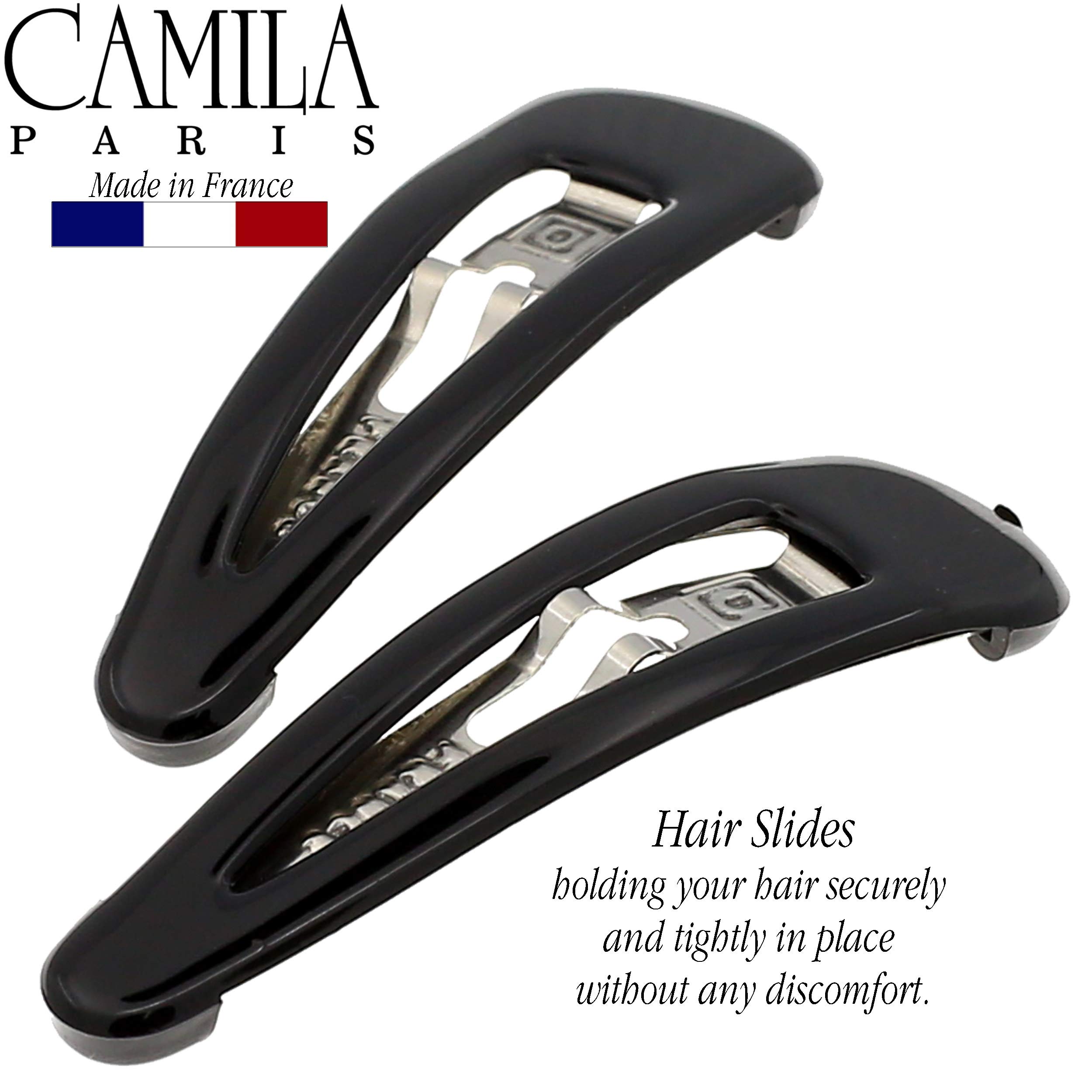 Camila Paris AD87/2 French Hair Barrettes Clips - Strong Hold Snap Hair Slides for Women & Girls | No Slip Grip Metal Hair Accessories | Made in France | Perfect for Work, Weddings & Everyday Styling