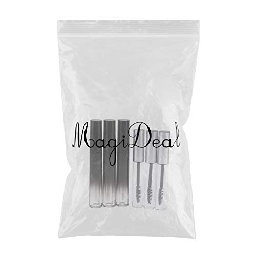 6-Pack 10ml/5ml Empty Lip Gloss & Mascara Tubes - Refillable Gradient Cosmetic Containers for DIY Makeup, Eyelash Extensions, and Beauty Products Storage