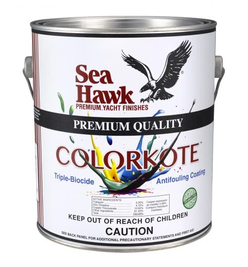 Sea Hawk ColorKote Triple Biocide Antifouling Boat Paint - 1 Quart Bright White | Marine Bottom Paint for Boats, Yachts & Watercraft | Protects Against Barnacles, Algae & Marine Growth