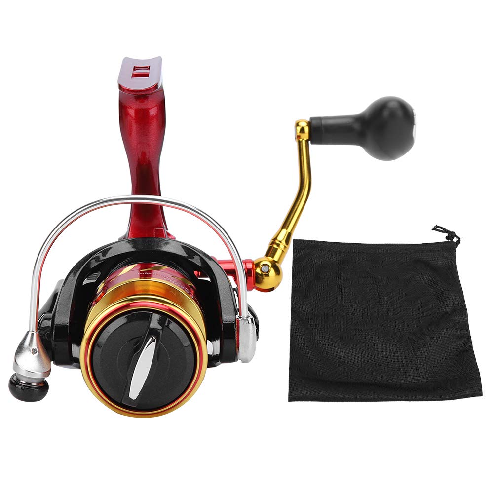 CS2000 Premium Red & Gold Metal Fishing Reel - High Performance Saltwater & Freshwater Fishing Gear for Anglers - Perfect for Deep Sea, Lake, and River Fishing Adventures