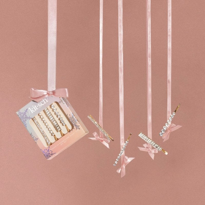 Sparkly Rhinestone Bobby Pins 4-Piece Set - Elegant Hair Accessories for Women & Girls - Perfect for Weddings, Parties & Special Occasions