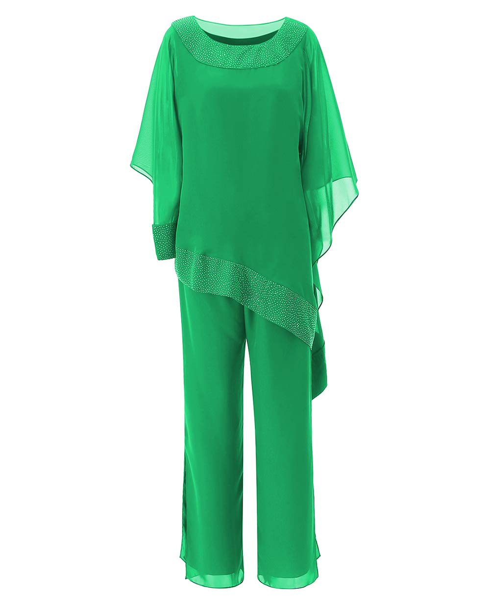 Vincent Bridal Women's Plus Size Chiffon Pant Suits - Elegant Mother of The Bride Dress for Weddings, Formal Evening Gowns & Special Occasions | Perfect for Wedding Receptions, Cocktail Parties & Black Tie Events