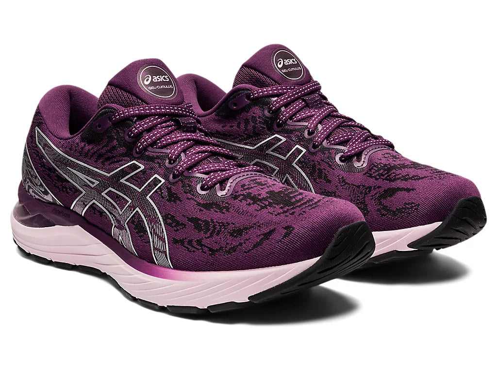 ASICS Women's GEL-CUMULUS 23 Running Shoes - Deep Plum/Pure Silver - Lightweight Cushioned Sneakers for Jogging, Gym Workouts & Daily Walking