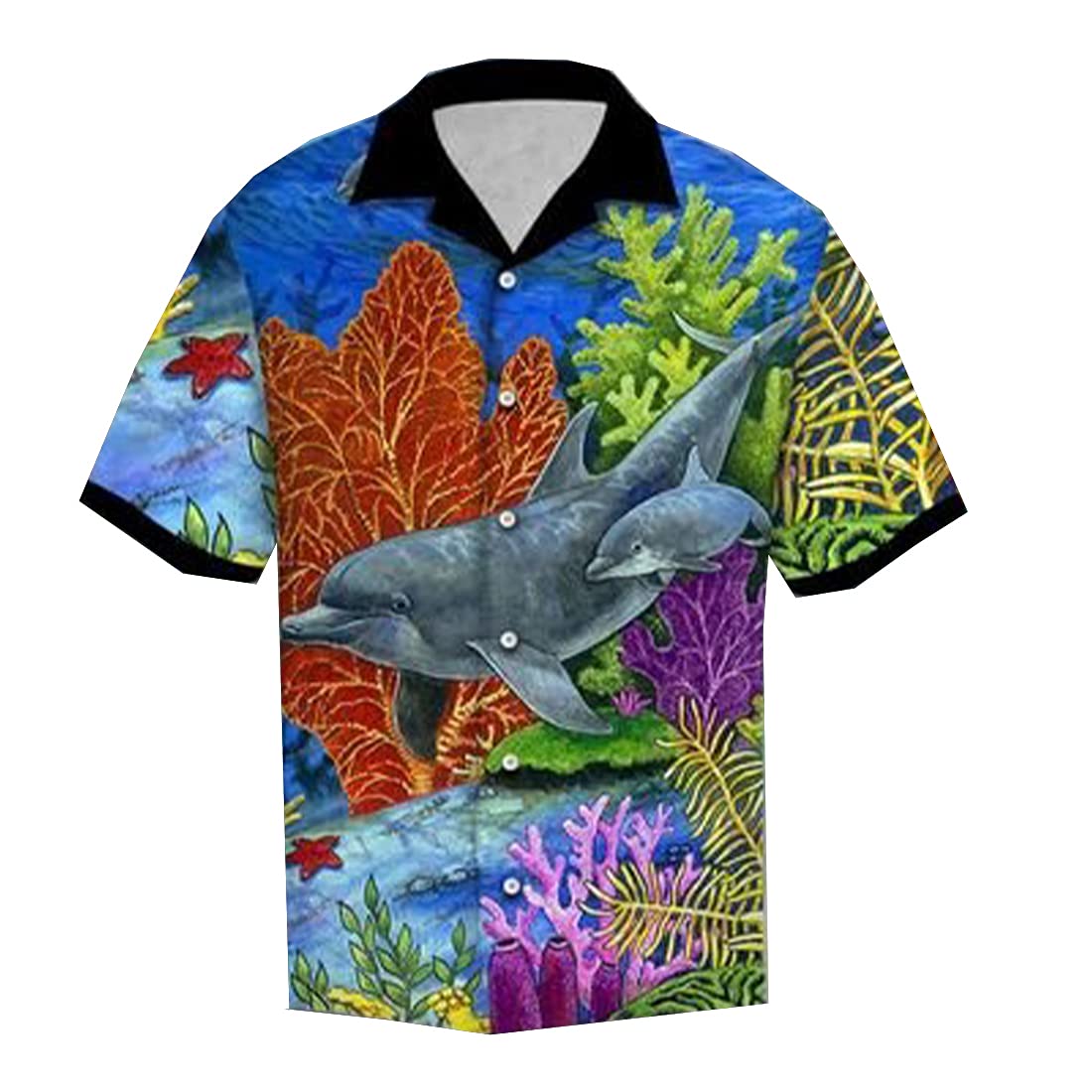 Men's Tropical Flamingo Hawaiian Shirts - Short Sleeve Button Down Shirt with Summer Flamingo Print | Beach Party, Vacation & Casual Wear