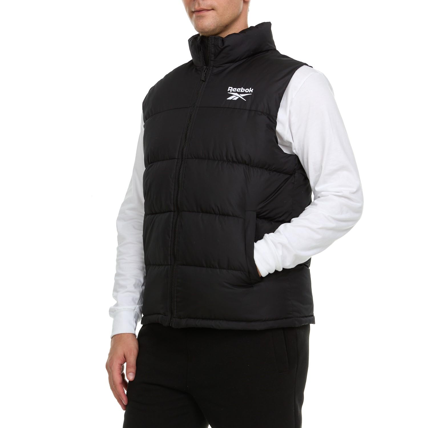 Reebok Men's Lightweight Down Alternative Puffer Vest - Winter Warmth & Comfort - Ideal for Outdoor Activities, Hiking, and Casual Wear