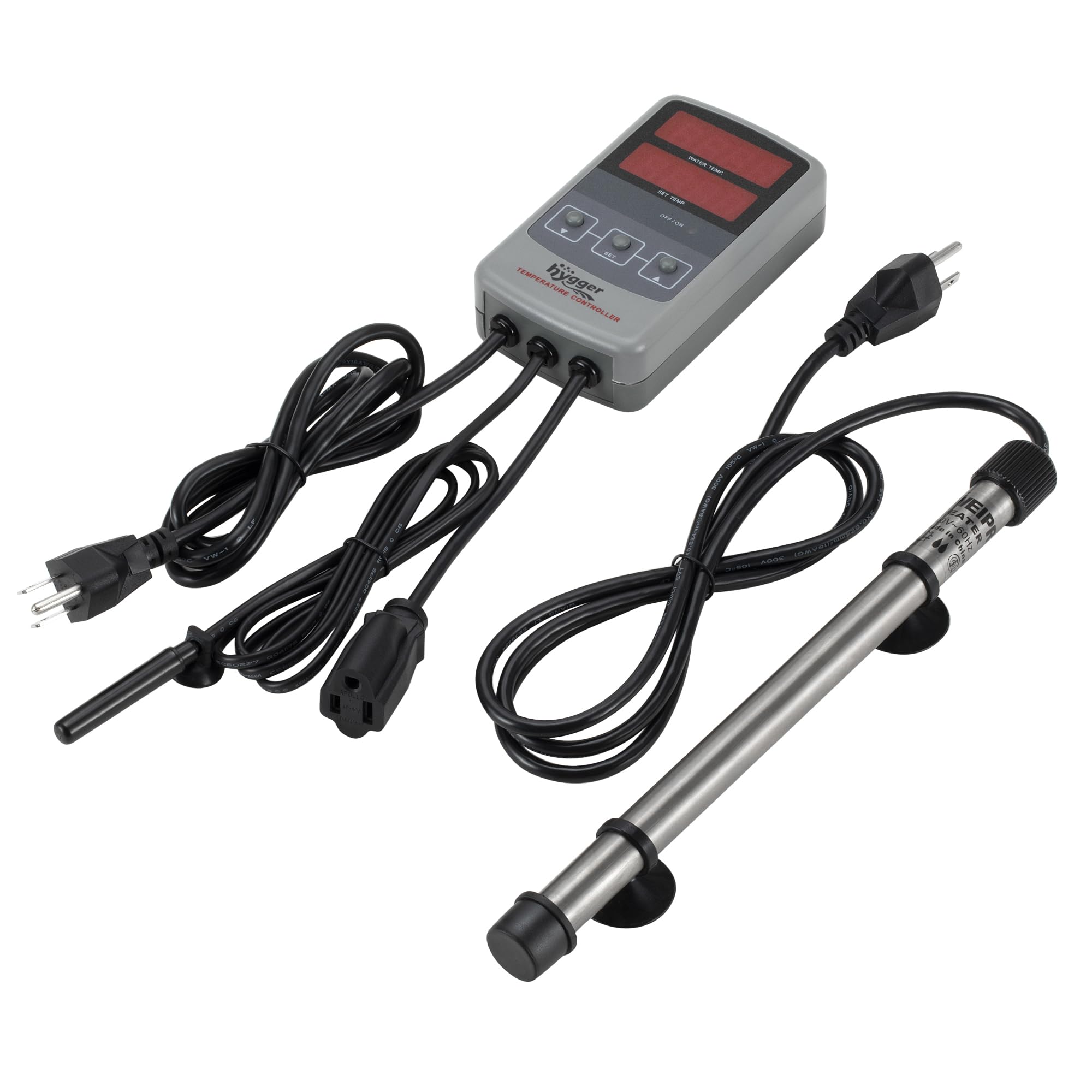 Hygger 500W Titanium Aquarium Heater for Saltwater & Freshwater Fish Tanks - Digital Submersible Heater with External IC Thermostat Controller & Thermometer - Ideal for 60-120 Gallon Aquariums - Perfect for Reef Tanks, Tropical Fish & Marine Life
