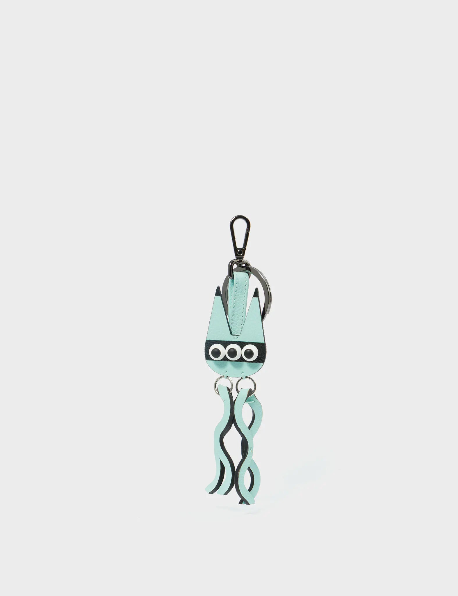 Cosmic Cat Charm Water Ballet Blue Leather Keychain - Stylish & Durable Key Accessory for Women, Gifts, Bags & Everyday Use