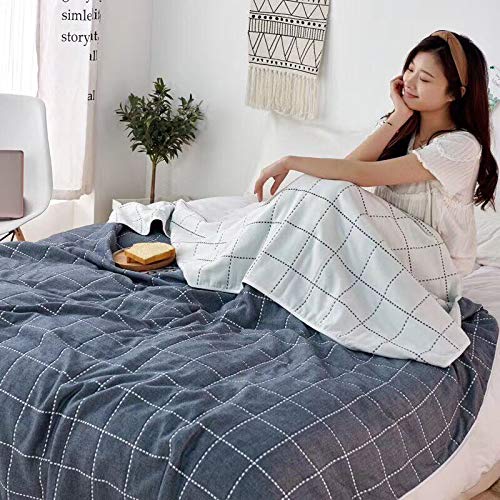 SANACYNA 6-Layer 100% Cotton Muslin Blanket - Queen Size 90