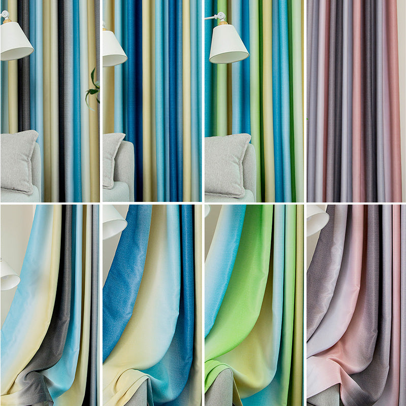 Willa Mediterranean Ombre Blackout Thermal Curtains - Custom Window Treatments for Bedroom & Living Room - Energy Efficient Light Blocking Drapes for Home Decor