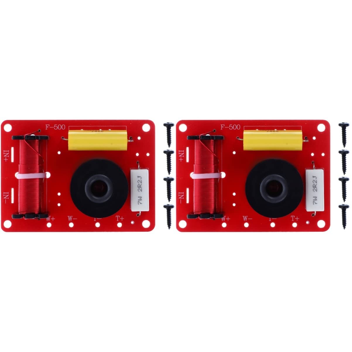 MILISTEN 2-Way 130W Speaker Crossover Filter - 2 PCS Audio Frequency Divider for Bass & Treble - Perfect for Car Audio Systems, Home Theater Speakers, and DIY Audio Projects