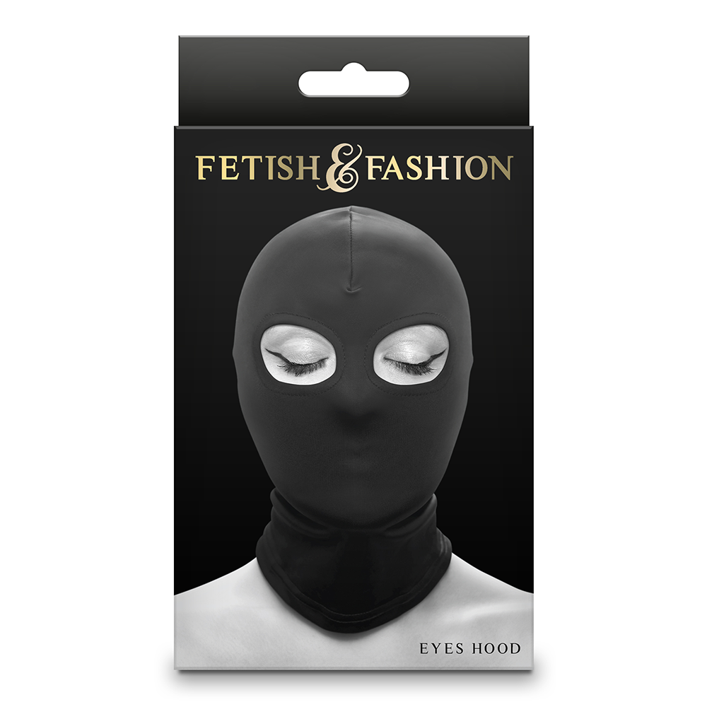 Fetish & Fashion Open Eyes Bondage Hood - BDSM Leather Mask for Adults - Perfect for Role Play, Cosplay, and Fetish Parties