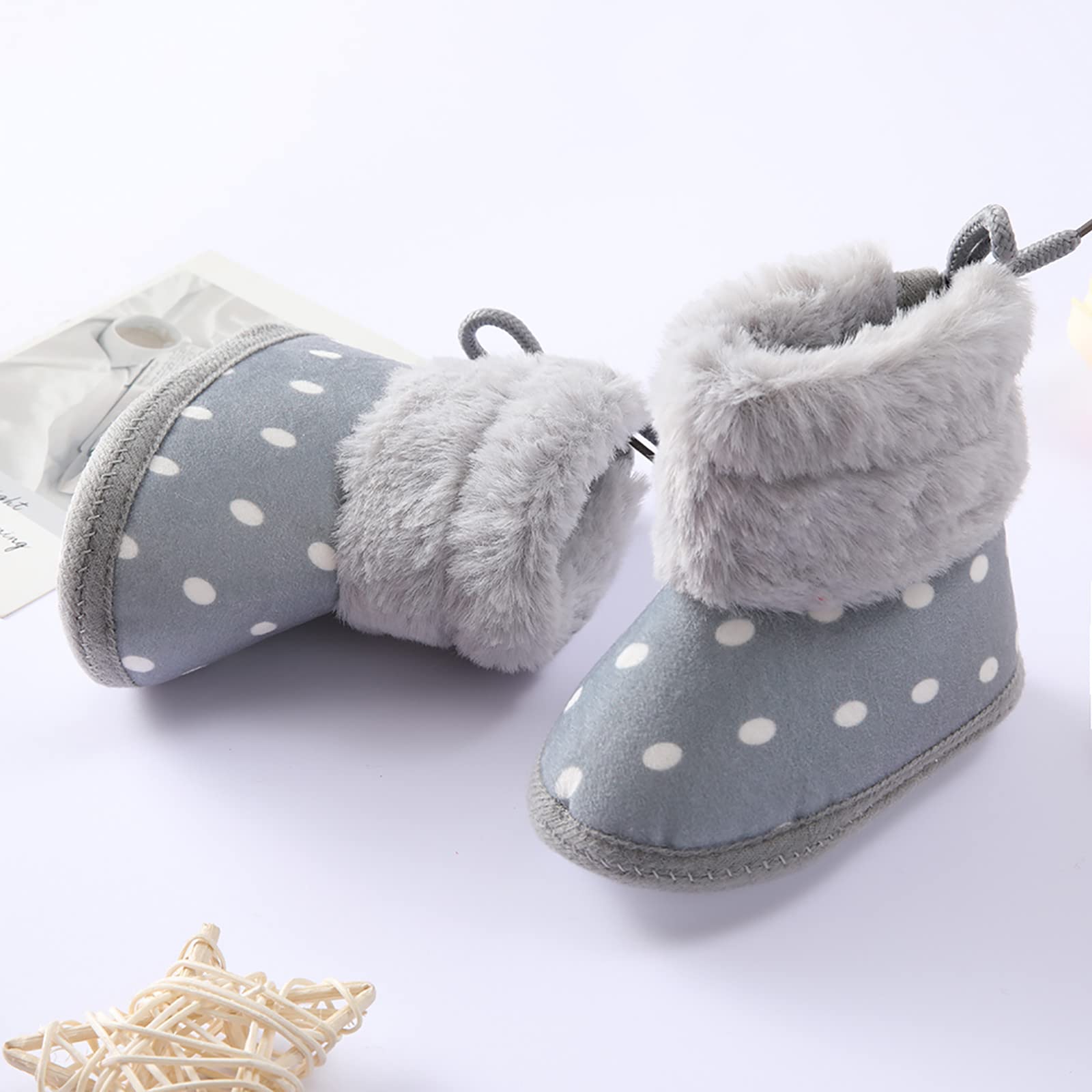 Soft Winter Booties for Baby Girls & Boys - Warm Infant Toddler Snow Boots for Cold Weather - Cozy Non-Slip First Walking Shoes for Indoor & Outdoor Play