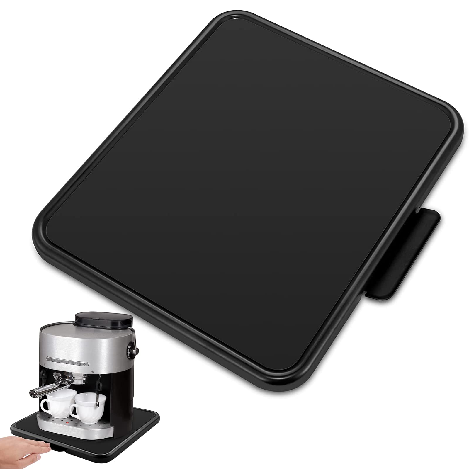 Premium Under Cabinet Appliance Organizer - Alloy Steel Sliding Tray for Coffee Maker, Toaster, Blender, Air Fryer & Stand Mixer (13.8