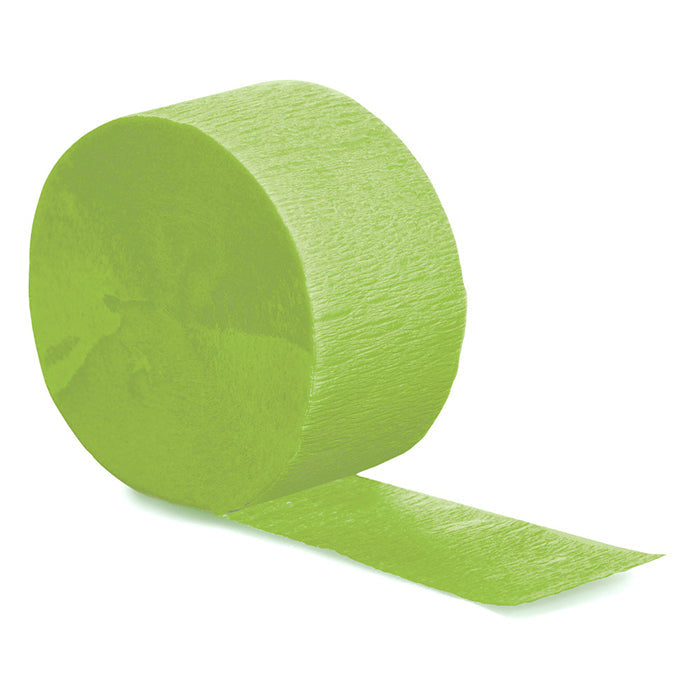 12-Pack Bulk Fresh Lime Green Crepe Streamers - 81 Feet Long Party Decorations for Birthday, Wedding & Holiday Celebrations