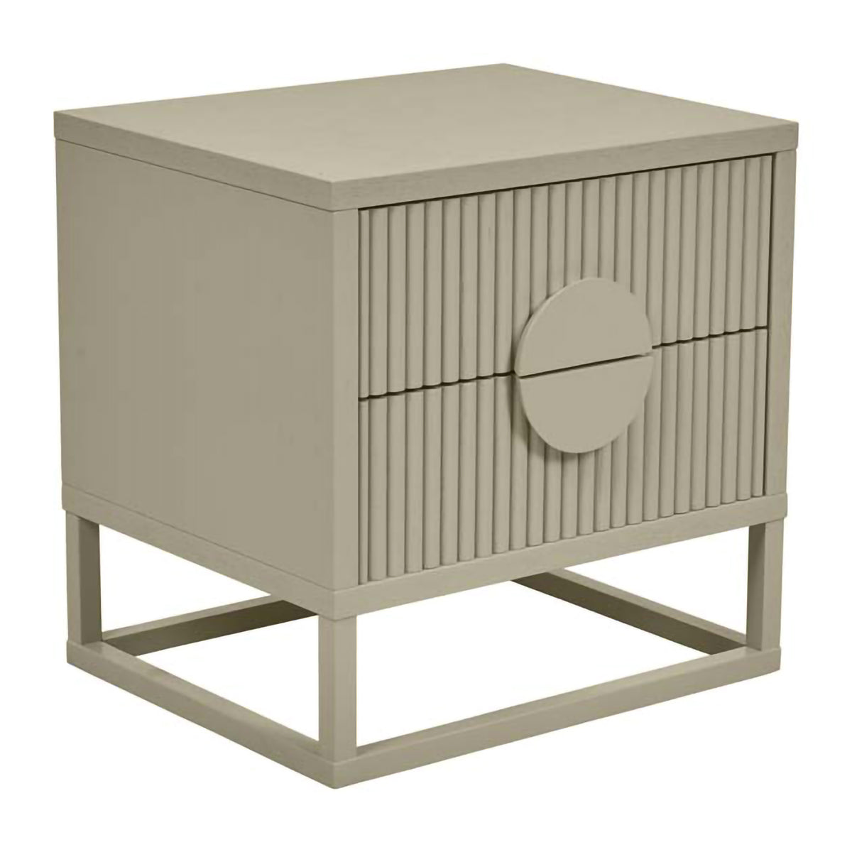 Benjamin Ripple Bedside Table - Modern Nightstand with Storage Shelf & USB Port - Perfect for Bedroom, Living Room, or Office Use